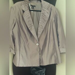 Women Le Bos Jacket Women 22W Taupe Blazer Evening Church NWT Blazer